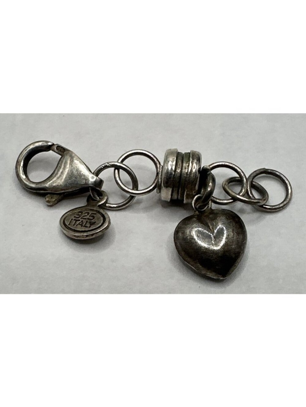 VTG Silpada sterling silver magneted 1.5” clasp 925 italy Puff heart charm .25”